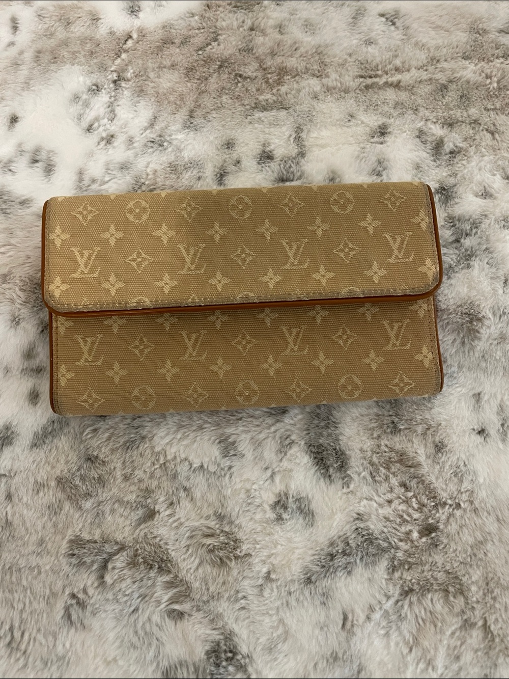 Louis Vuitton Tan Monogram Canvas Foldover Clutch